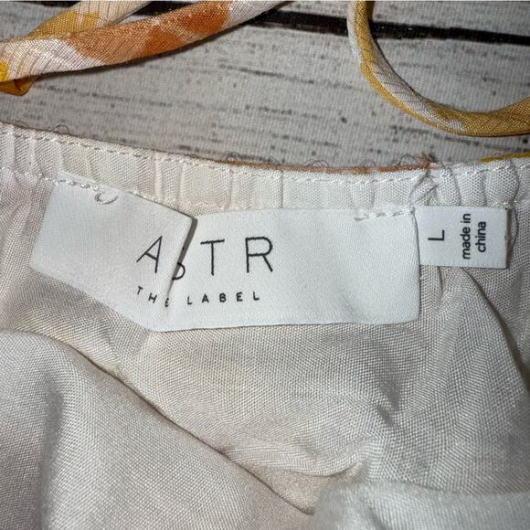 ASTR The Label Women's Ilana Yellow Plaid Midi Dress Puff Sleeve Open Back Large - Picture 8 of 9